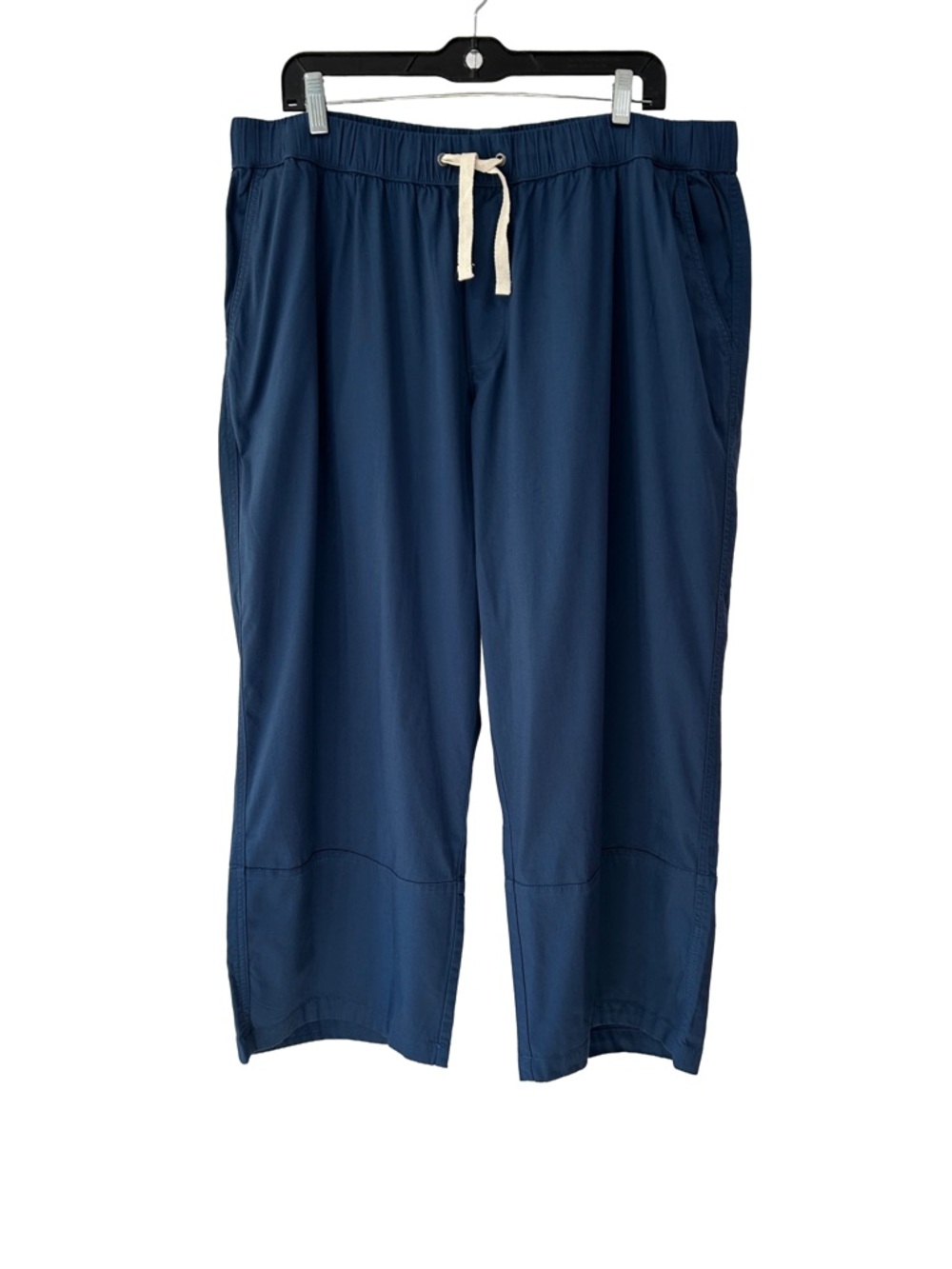 PACT women’s Daily Twill Crop Pants XXL blue stretch pull on cotton NWOT